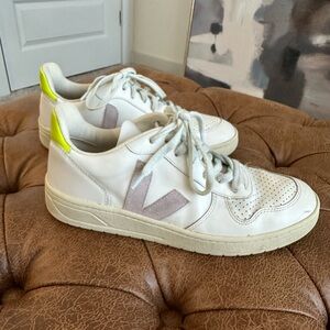 Madewell Veja Sneakers V-10 Neon colorblock Women's Size 9 Limited Edition